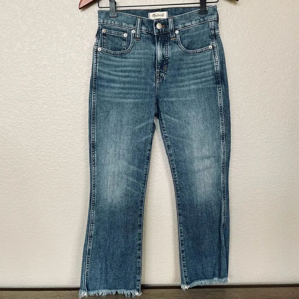 Madewell Cali Demi-Boot Frayed High Waist Denim Jeans 26P